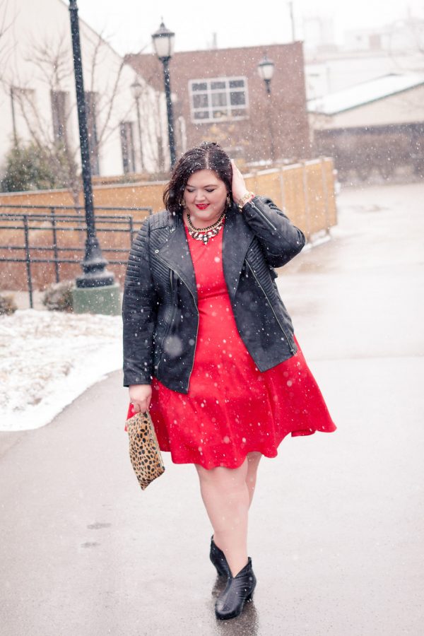 Valentine's Inspired 3 Plus size fashion blogger Authentically Emmie in an Eloquii dress