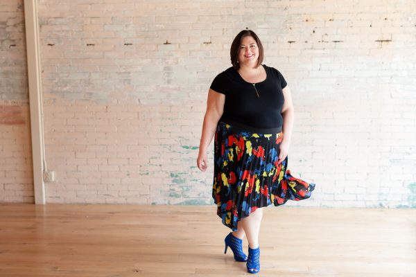 Authentically Emmie in a Simply Be skirt and Lane Bryant shoes