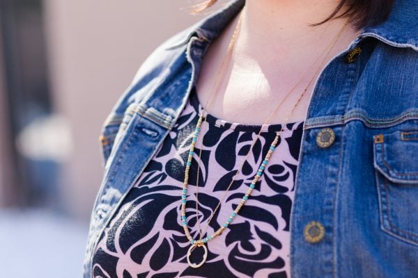 Dress + Denim 3 Authentically Emmie in the Skyar Dress from SWAK Designs with jewelry from Rocksbox
