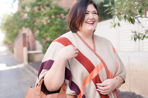 Wrap Me Up in Fall 3 Plus size fashion blogger Authentically Emmie in a Plaid Wrap from Talbots