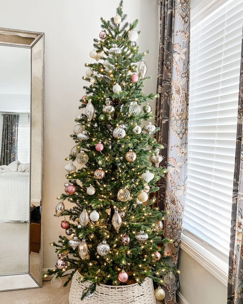 Christmas tree with glass ornaments